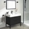 Black Modern Bathroom Vanity, 32 Inch, Free Standing