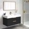 Luxury Floating Bathroom Vanity, 40 Inch, Matte Black, Gold Handles