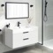 White Floating Bathroom Vanity, Modern, 40 Inch