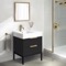 24 Inch Small Bathroom Vanity, Modern, Matte Black, Free Standing, Gold Handles