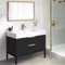 Modern Bathroom Vanity, 40 Inch, Matte Black, Free Standing, Gold Handles