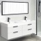 Double Floating Bathroom Vanity, Modern, 56 Inch