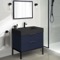 Modern Bathroom Vanity, Blue, 32 Inch, Free Standing