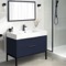 Blue Modern Bathroom Vanity, 40 Inch, Free Standing
