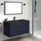 Floating Bathroom Vanity, Modern, Blue, 40 Inch