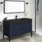Modern Bathroom Vanity, Blue, 48 Inch, Free Standing