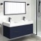Blue Double Floating Bathroom Vanity, Modern, 48 Inch