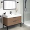 Modern Bathroom Vanity, Walnut, 40 Inch, Free Standing