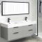 Double Floating Bathroom Vanity, Modern, 56 Inch