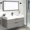 Floating Bathroom Vanity, Modern, 48 Inch, Grey Oak
