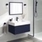 Floating Bathroom Vanity, Modern, Blue, 32 Inch