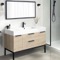 Bathroom Vanity - Modern, 48 Inch, Brown Oak, Free Standing