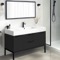 Modern Black Bathroom Vanity, 48 Inch, Free Standing
