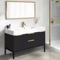 48 Inch Bathroom Vanity With Sink - Modern, Matte Black, Free Standing, Gold Handles