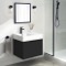 Floating Small Black Bathroom Vanity, Modern, 24 Inch