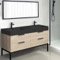 Modern Double Bathroom Vanity, 56 Inch