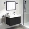 Floating Black Bathroom Vanity, Modern, 32 Inch