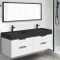 Floating Double Bathroom Vanity, 56 Inch