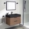 Floating Bathroom Vanity, Modern, Walnut, 32 Inch