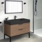 Modern Bathroom Vanity, Walnut, 40 Inch, Free Standing