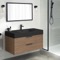 Floating Bathroom Vanity, Modern, Walnut, 40 Inch