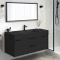 Floating Black Bathroom Vanity, Modern, 48 Inch