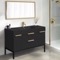 Black Bathroom Vanity - 48 Inch, Modern, Matte Black, Free Standing, Gold Handles