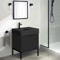 Modern Small Black Bathroom Vanity, 24 Inch, Free Standing