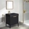 Black 24 Inch Small Bathroom Vanity, Modern, Matte Black, Free Standing