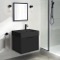 Floating Small Black Bathroom Vanity, Modern, 24 Inch