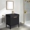 Black 24 Inch Small Bathroom Vanity, Modern, Matte Black, Free Standing