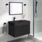 Floating Black Bathroom Vanity, Modern, 32 Inch