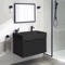 Floating Black Bathroom Vanity, Modern, 32 Inch