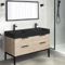 Modern Double Bathroom Vanity, 48 Inch