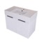Fluted Floating Bathroom Vanity, 32 Inch, Modern, Glossy White, Fluted Cabinet