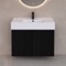 Fluted Floating Bathroom Vanity, 32 Inch, Modern, Matte Black, Fluted Cabinet