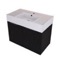 Fluted Floating Bathroom Vanity, 32 Inch, Modern, Matte Black, Fluted Cabinet