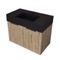 Fluted Floating Bathroom Vanity - 32 Inch, Rustic Brown Oak, Fluted Cabinet