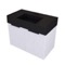 Fluted Floating Bathroom Vanity With Black Sink Top, 32 Inch, Modern, Glossy White, Fluted Cabinet