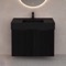Black Fluted Floating Bathroom Vanity, 32 Inch, Modern, Matte Black, Fluted Cabinet