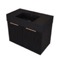 Black Fluted Floating Bathroom Vanity, 32 Inch, Modern, Matte Black, Gold Handles, Fluted Cabinet