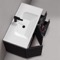 36 Inch Wall Mounted Black Bathroom Vanity, Modern