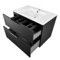 Wall Mounted Black Bathroom Vanity, Modern, 32 Inch