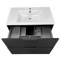 Wall Mounted Black Bathroom Vanity, Modern, 32 Inch