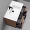 36 Inch Bathroom Vanity, Wall Mounted, Modern, Walnut