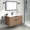 36 Inch Bathroom Vanity, Wall Mounted, Modern, Walnut