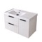 Fluted 36 Inch Floating Bathroom Vanity With Sink - Modern, Glossy White, Fluted Cabinet