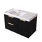 Fluted 36 Inch Floating Bathroom Vanity With Sink - Modern, Matte Black, Gold Handles, Fluted Cabinet