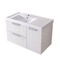Fluted 36 Inch Floating Bathroom Vanity With Sink - Modern, Glossy White, Chrome Handles, Fluted Cabinet