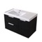 Fluted 36 Inch Floating Bathroom Vanity With Sink - Modern, Matte Black, Chrome Handles, Fluted Cabinet